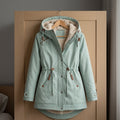 Ada lined hood longline parka - front view