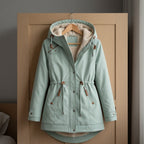 Ada lined hood longline parka - front view