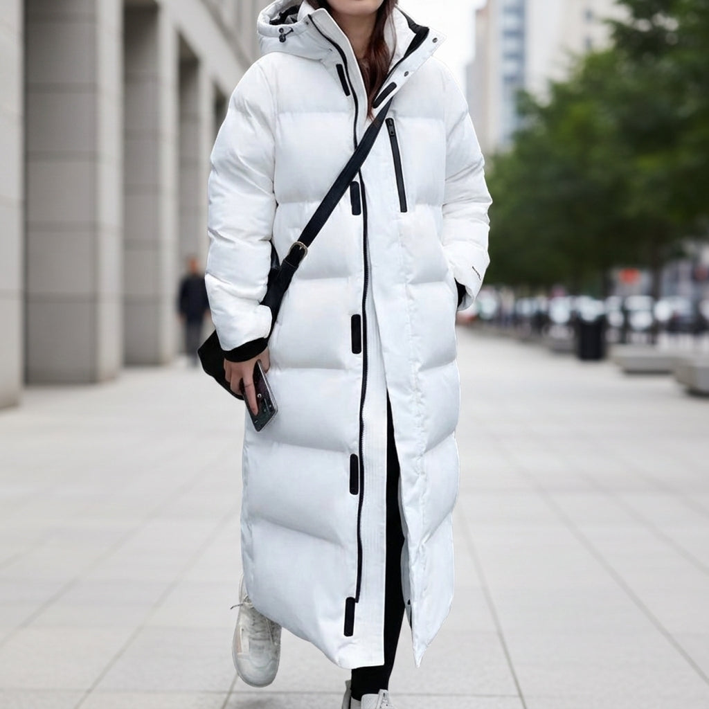 Alba long quilted hooded puffer parka - view 3
