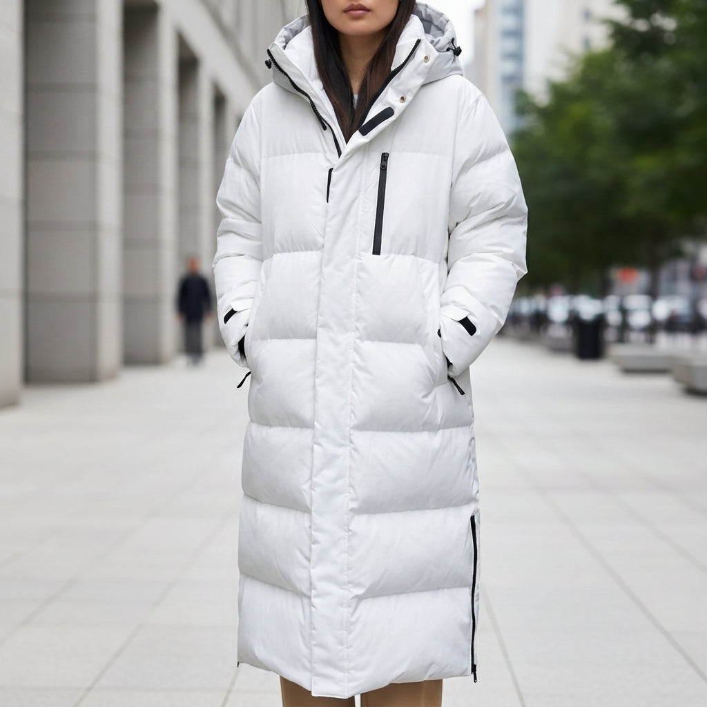 Alba long quilted hooded puffer parka - view 4