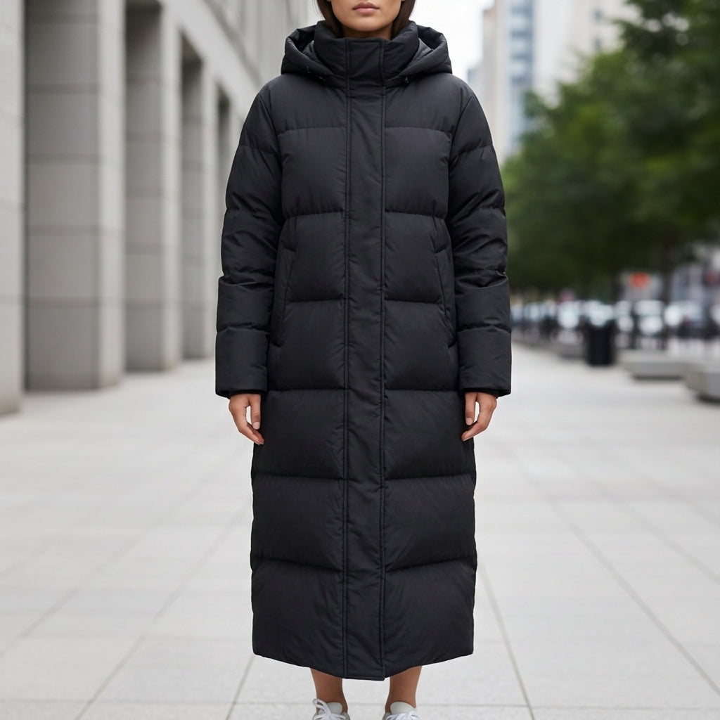 Alba long quilted hooded puffer parka - view 2