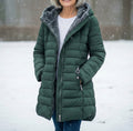 Cecilia fleece lined hooded puffer coat - front view