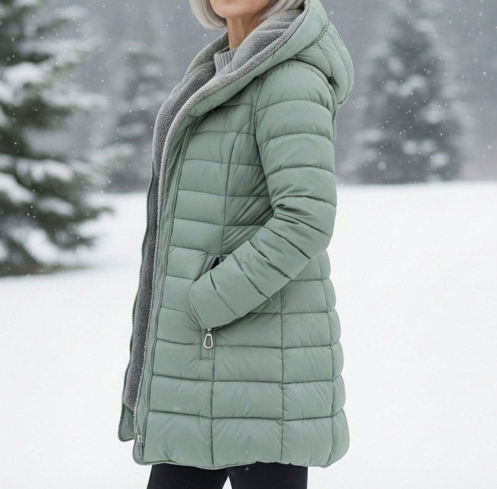 Cecilia fleece lined hooded puffer coat - view 4