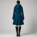 Beatrice wool blend a-line hooded coat - view 2