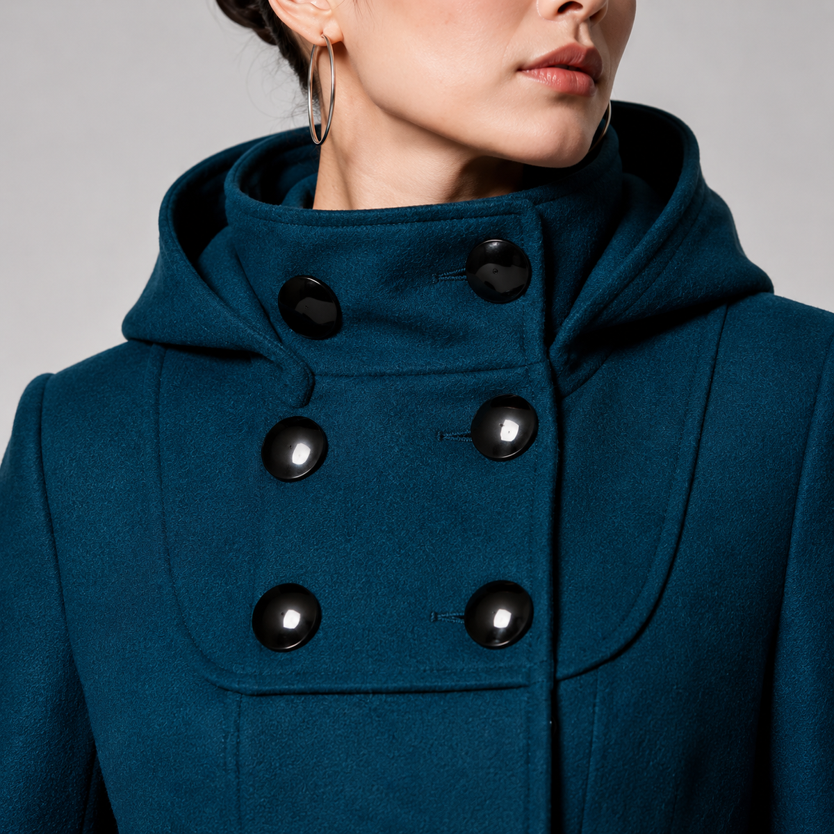 Beatrice wool blend a-line hooded coat - view 4