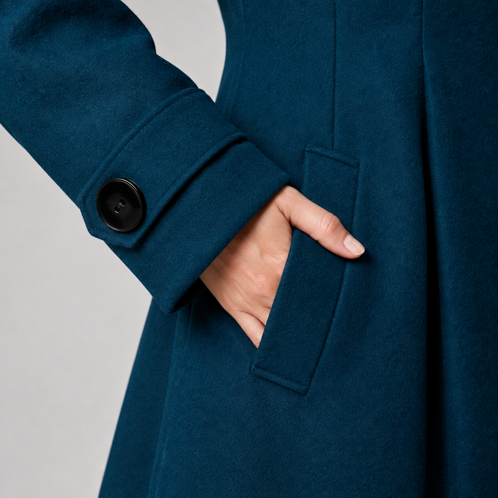 Beatrice wool blend a-line hooded coat - view 6