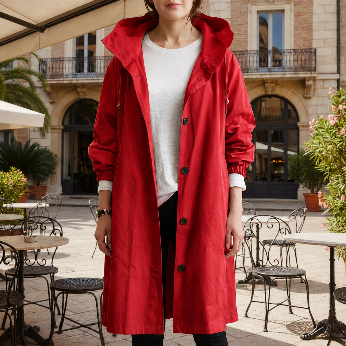 Annecy hooded waterproof trench coat - view 2