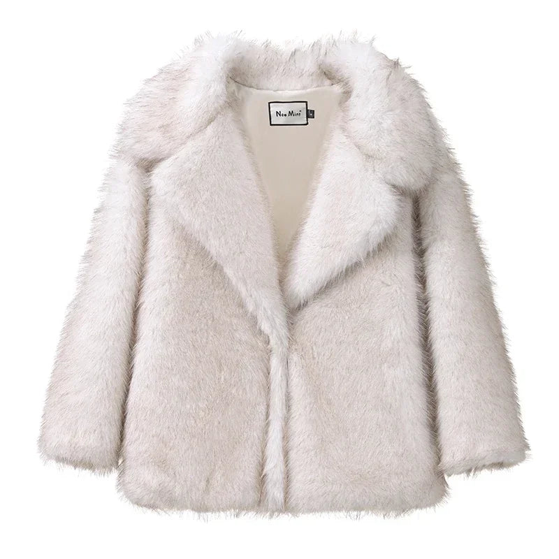 Clara fluffy gradient faux fur coat - view 8