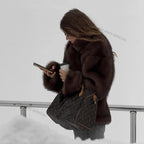 Clara fluffy gradient faux fur coat - view 5