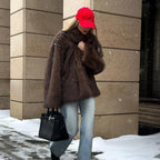 Clara fluffy gradient faux fur coat - view 2
