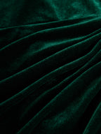 Long sleeve cowl neck velvet midi dress with ruched waist and draped slit skirt - view 9