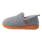 Women's fleece lined slippers with heathered slip-on upper and tan tread sole - view 6