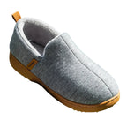 Women's fleece lined slippers with heathered slip-on upper and tan tread sole - view 7