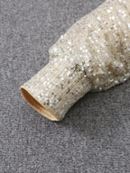 Long sleeve off-shoulder sequin mini dress - view 7