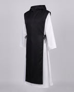 Women's hooded nun Halloween costume robe with contrast front panel - view 4