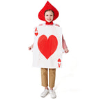 Kids ace of hearts playing card Halloween costume with red spade hood