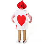 Kids ace of hearts playing card Halloween costume with red spade hood - view 4