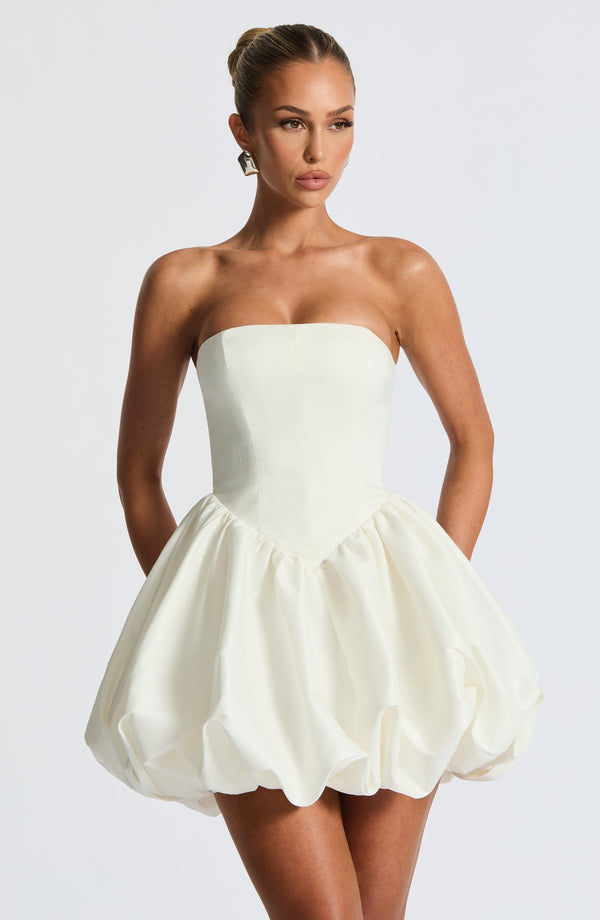 Strapless corset homecoming mini dress with bubble skirt and oversized back bow - view 23