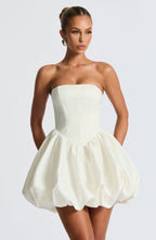 Strapless corset homecoming mini dress with bubble skirt and oversized back bow - view 23