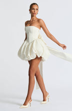 Strapless corset homecoming mini dress with bubble skirt and oversized back bow - view 25