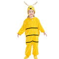 Kids yellow bee costume with black stripes, wings and antennae hat - view 6
