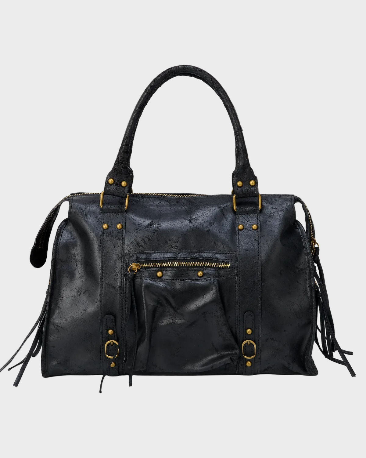 Beatrix leather laptop shoulder bag - front view