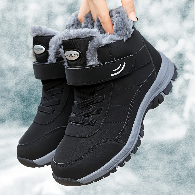 Belora | Fleece Lined Hiking Snow Boots with Strap and Lug Sole