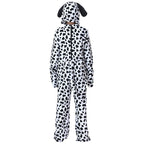Kids Dalmatian dog costume jumpsuit with spotted hood, floppy ears, tail and paw mittens - view 4