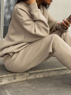 Gray half zip sweatshirt and jogger pants set for women - view 15