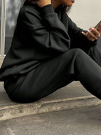 Gray half zip sweatshirt and jogger pants set for women - view 5