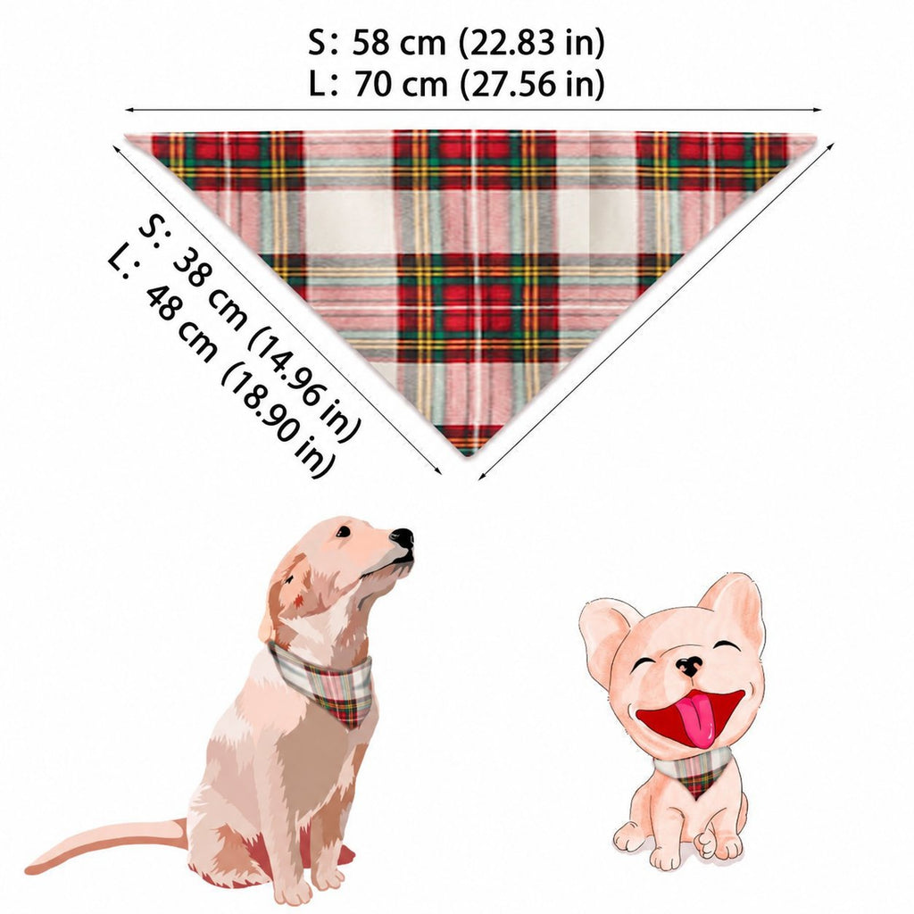 Red and white plaid matching family Christmas pajamas with red crew neck and cuffs - view 9