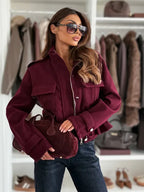 Camille drawstring waist cropped jacket - view 4