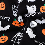 Kids black Halloween crewneck sweatshirt with pumpkin, ghost and bat print - view 4