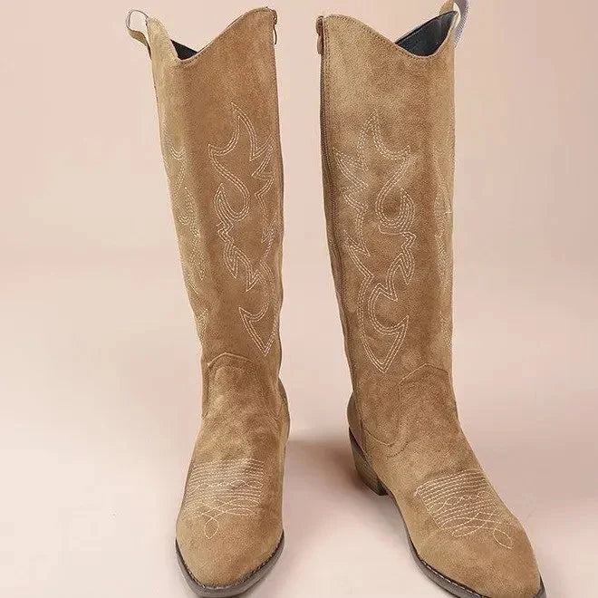 Cira Embroidered Western Knee High Boots - view 2
