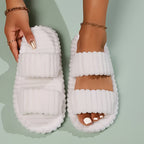 Coco | Plush Open Toe House Slippers