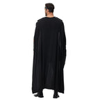 Black warrior couples Halloween costume with cape and armor-print panels - view 3