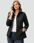 Edna button front quilted jacket - front view