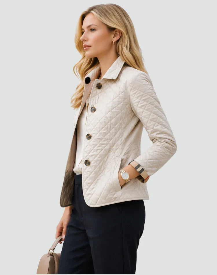 Edna button front quilted jacket - view 7