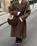 Eleanor wool blend longline trench coat - front view