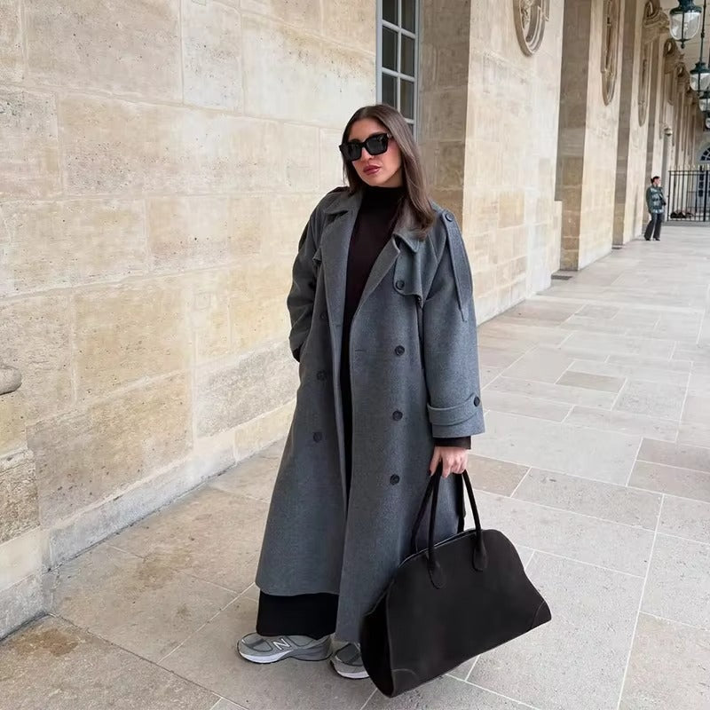 Eleanor wool blend longline trench coat - view 9