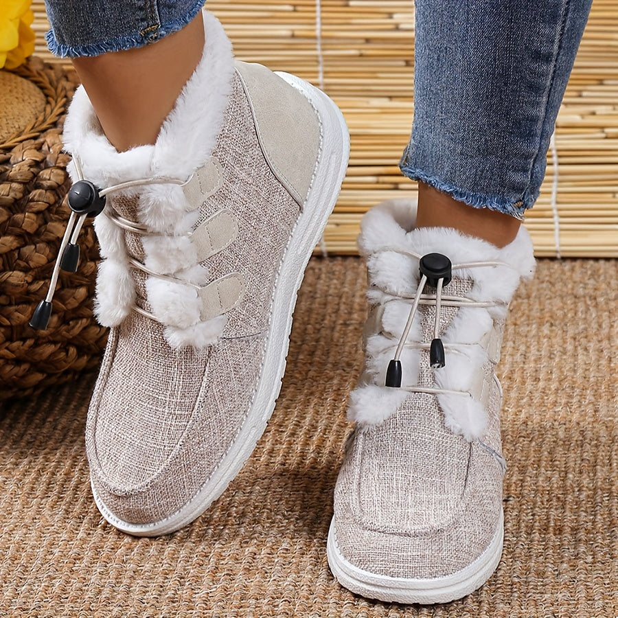 Elin | Faux Fur Collar Slip-On Winter Shoes