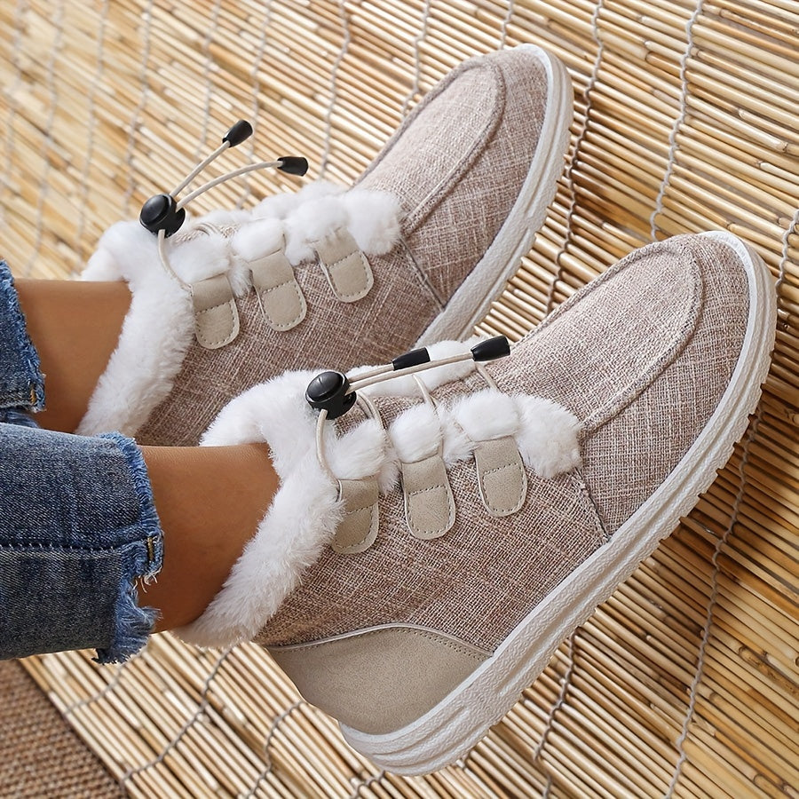 Elin | Faux Fur Collar Slip-On Winter Shoes