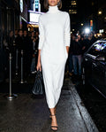 Elise relaxed turtleneck maxi dress - front view