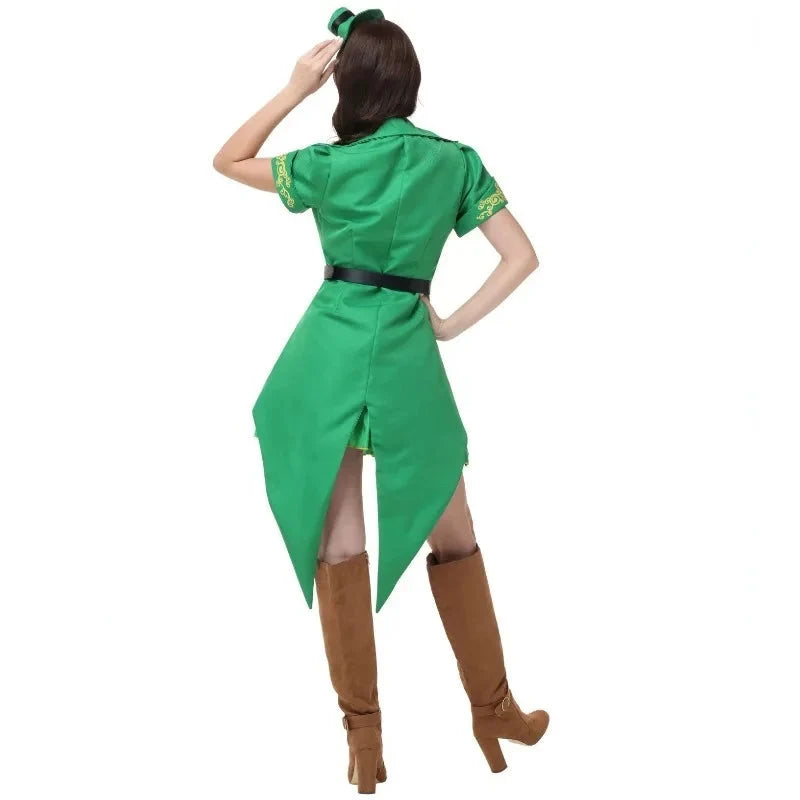 Green hatter couples Halloween costume with gold embroidered jackets - view 2