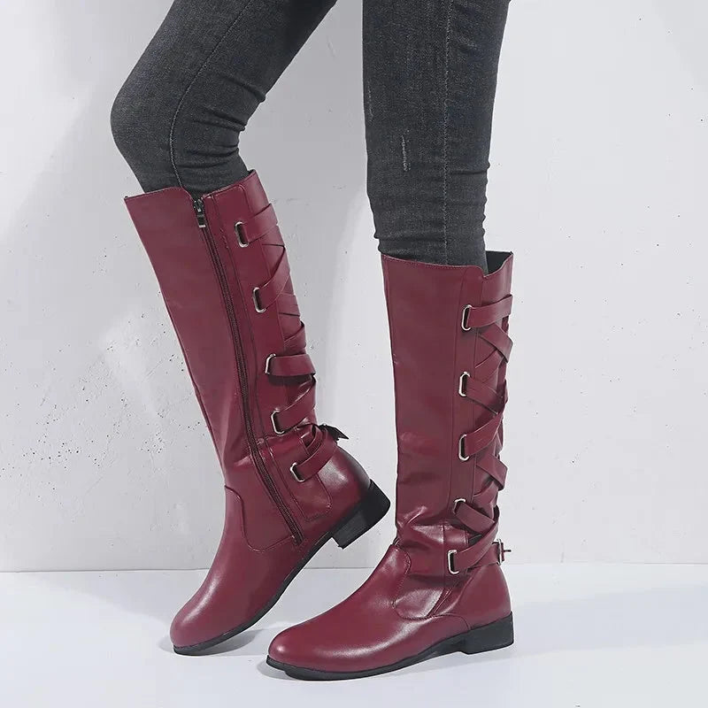 Elvi Lace Up Knee High Riding Boots - view 5