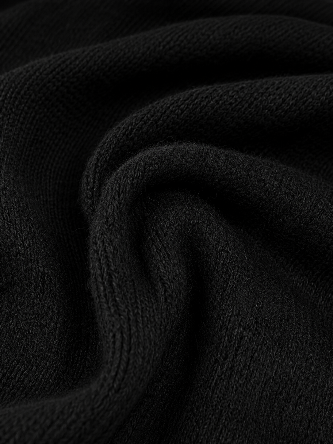 Black knit turtleneck winter midi dress with long sleeves - view 10