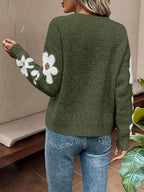 Fleur floral applique oversized knit sweater - view 15