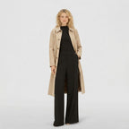 Longline single breasted trench coat with pointed collar and quilted lining - view 2