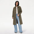 Longline single breasted trench coat with pointed collar and quilted lining - view 5