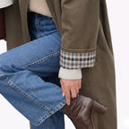 Longline single breasted trench coat with pointed collar and quilted lining - view 6